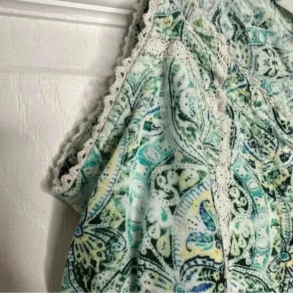 Sonoma Goods For Life Sleeveless Blouse Green Yellow / White Size Small - Picture 13 of 15